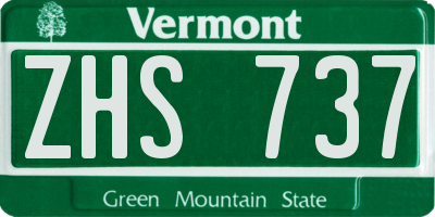 VT license plate ZHS737