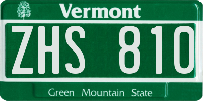 VT license plate ZHS810