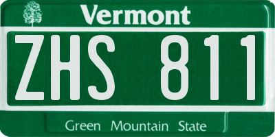 VT license plate ZHS811