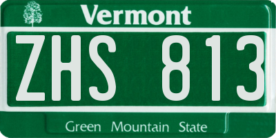VT license plate ZHS813