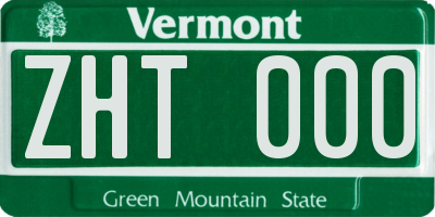 VT license plate ZHT000