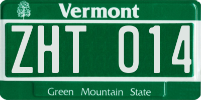 VT license plate ZHT014