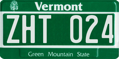 VT license plate ZHT024