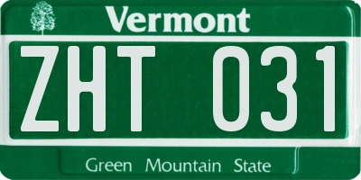 VT license plate ZHT031