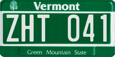 VT license plate ZHT041