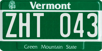 VT license plate ZHT043