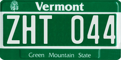 VT license plate ZHT044