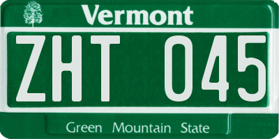 VT license plate ZHT045