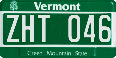 VT license plate ZHT046