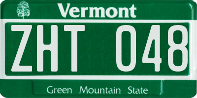 VT license plate ZHT048