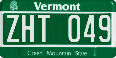 VT license plate ZHT049