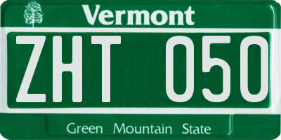 VT license plate ZHT050
