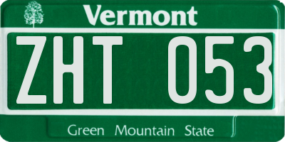 VT license plate ZHT053