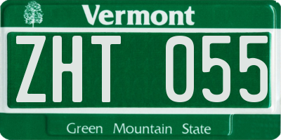 VT license plate ZHT055