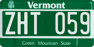 VT license plate ZHT059