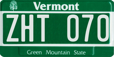 VT license plate ZHT070