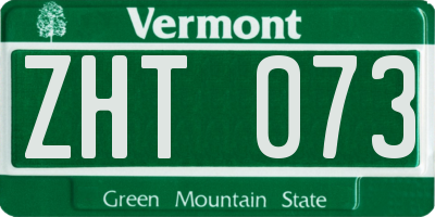 VT license plate ZHT073