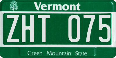 VT license plate ZHT075