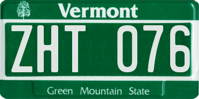 VT license plate ZHT076