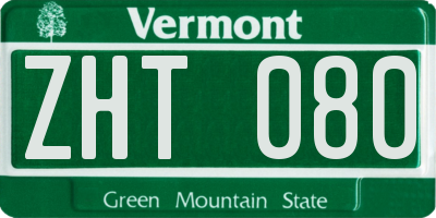 VT license plate ZHT080