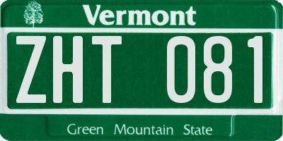 VT license plate ZHT081