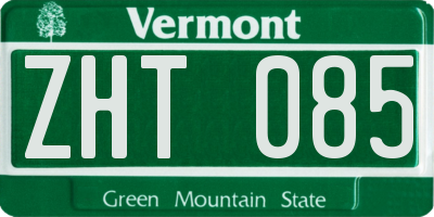 VT license plate ZHT085