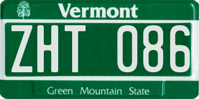 VT license plate ZHT086