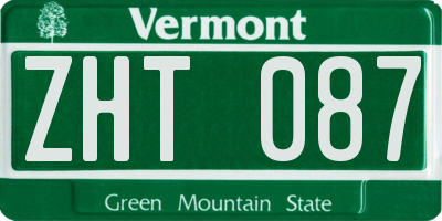 VT license plate ZHT087