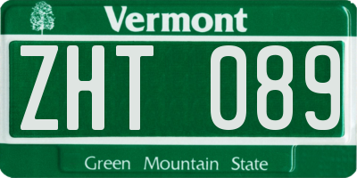 VT license plate ZHT089