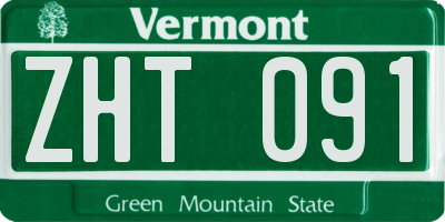 VT license plate ZHT091