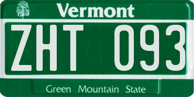 VT license plate ZHT093