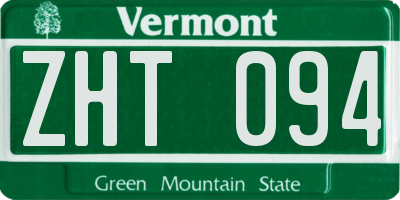 VT license plate ZHT094