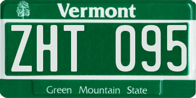 VT license plate ZHT095