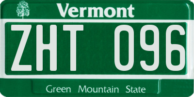 VT license plate ZHT096