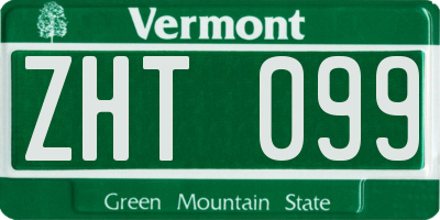 VT license plate ZHT099