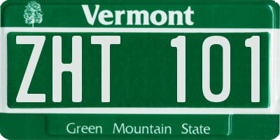 VT license plate ZHT101