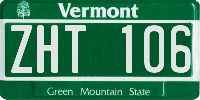 VT license plate ZHT106
