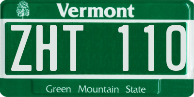 VT license plate ZHT110
