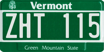 VT license plate ZHT115