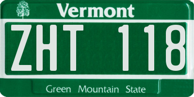 VT license plate ZHT118