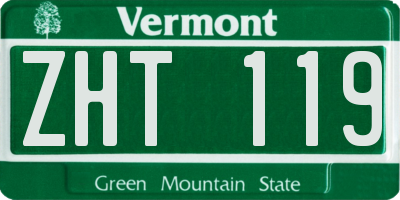 VT license plate ZHT119