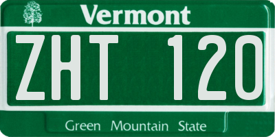 VT license plate ZHT120