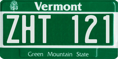 VT license plate ZHT121