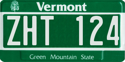 VT license plate ZHT124