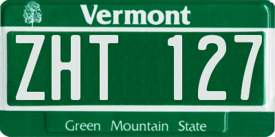 VT license plate ZHT127