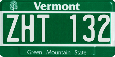VT license plate ZHT132