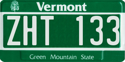 VT license plate ZHT133