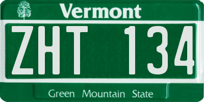 VT license plate ZHT134