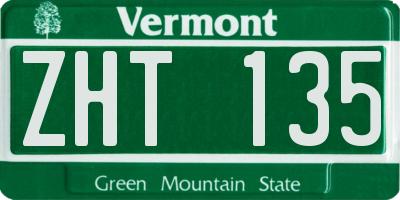 VT license plate ZHT135