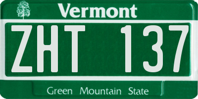 VT license plate ZHT137